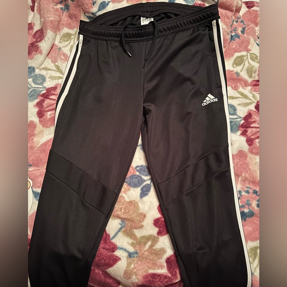 Adidas women's Black Joggers with White Stripes